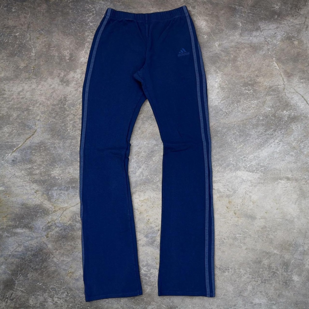 Vintage Adidas Three Striped Navy Blue Flared Sweatpants Women's Size Large 90s